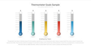 Grafico a colonne PPT a forma di termometro creativo a colori