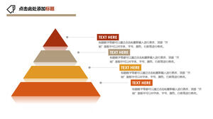 Diagrama de jerarquía PPT de pirámide de triángulo de color