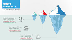 Blauer kreativer Eisberg mit progressiver PPT-Grafik