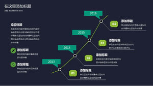 Green rising timeline PPT template material