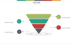 Color inverted triangle PPT template material