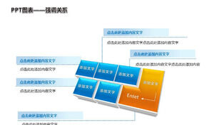 Blue and orange keyboard style emphasizes relationship PPT chart