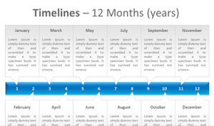 قالب PPT للجدول الزمني الأزرق على مدار العام