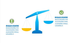 PPT-Vergleichsdiagramm im blauen Gleichgewichtsstil mit zwei