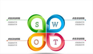 Renkli kelebek SWOT analizi PPT grafikleri