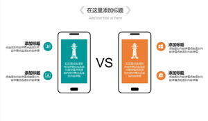 Tableau de comparaison des modèles de téléphones mobiles bleu et orange Matériel de modèle PPT