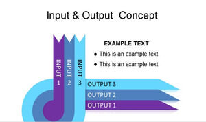 Grafik PPT presentasi konsep input dan output biru-ungu