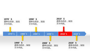 Blue and red focus on the year timeline PPT material