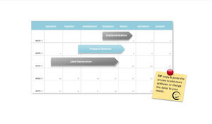 Blue and gray weekly progress PPT Gantt chart template material