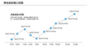 Templat PPT grafik garis statistik data bulan biru