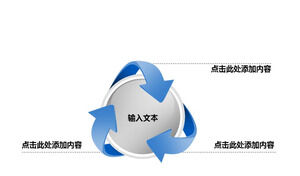 Blue arrow rotation aggregation relationship PPT chart