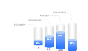الأزرق الرسم البياني ثلاثي الأبعاد المواد PPT
