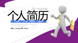 Template ppt resume pribadi penjahat 3D yang kreatif