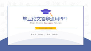 Modelo de ppt geral de defesa de tese de graduação simples e prático azul acadêmico
