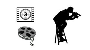 Film, video, camera movie theme ppt silhouette material