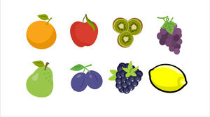 Materiale ppt di frutta vettoriale simpatico cartone animato