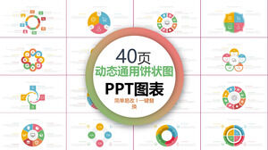 Collection de graphiques PPT de graphique à secteurs général d'entreprise dynamique coloré