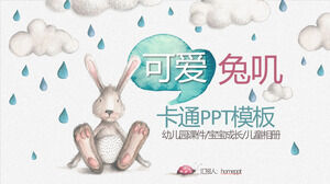 Cartoon rabbit small animal education teaching PPT template
