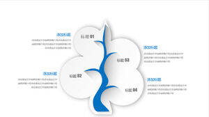 Sammlung blauer einfacher dreidimensionaler PPT-Diagramme für Unternehmen