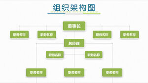 Frische grüne Unternehmensorganisationsstruktur PPT-Diagrammsammlung