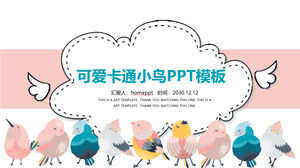 Plantilla PPT general de enseñanza de pájaro de dibujos animados