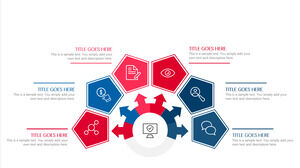 Red and blue relationship information visualization PPT chart