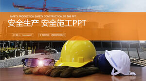 Construction safety production specification responsibility system construction plan report PP template