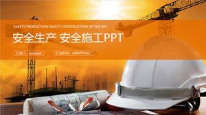 Mese di produzione di sicurezza Modello PPT di progettazione del piano di costruzione di sicurezza dei passaggi di base