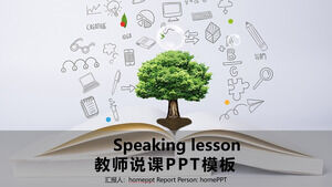 Hand-painted teacher speaking PPT template