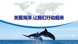 PPT-Vorlage für die Werbung für den Meeresumweltschutz 2