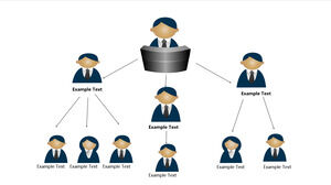 Diagramă ppt cu structură organizațională pe mai multe departamente și pe mai multe niveluri (17 fotografii)