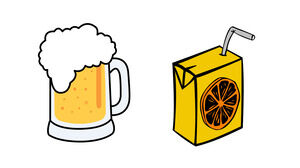 Beer juice summer cold drinks vector cartoon ppt material