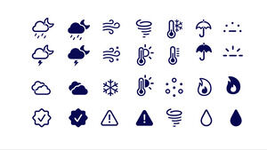 Wektor płaski materiał ikona pogody ppt