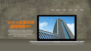 Modèle PPT de style d'interface de site Web créatif gris foncé