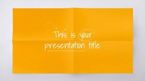 Yellow gray simple creative crease paper PPT template Yellow gray simple creative crease paper PPT template