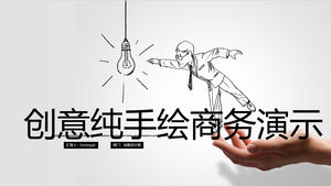 Modello PPT di presentazione aziendale dipinto a mano con gesto creativo nero e grigio