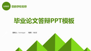 Prosty zielony szablon do obrony projektu ukończenia szkoły PPT