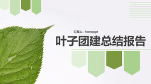 녹색 간단한 잎 기업 그룹 건물 요약 보고서 ppt 템플릿