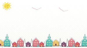 Cartoon sun small house PPT background picture PowerPoint Templates Free Download Cartoon sun small house PPT background picture PowerPoint Templates Free Download
