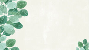 Frische grüne Aquarellblätter PPT-Hintergrund