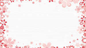 粉色卡通花朵PPT边框背景图片