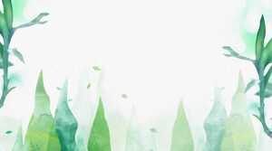 Два абстрактных зеленых акварельных растения РРТ фоновые изображения