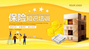 Template ppt keuangan RMB suasana sederhana yang modis