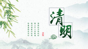 Introducción al origen y las costumbres de la plantilla PPT del Festival de Qingming 3