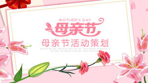 Plantilla ppt de planificación de eventos del día de la madre de flores rosadas