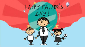День отца, занятия родителей и детей, спортивный мультфильм, шаблон PPT