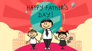Kreskówka ręcznie malowany szablon PPT Dzień Ojca