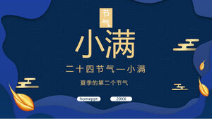 Modelo de PPT de introdução de termo solar Xiaoman azul elegante