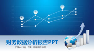 Modelo de PPT de análise de dados financeiros de elemento de linha de ponto