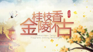 Atmosferik ve zarif Çin tarzı "Tarçın tütsü, Jinling nostaljik" öğretim eğitim yazılımı ppt şablonu
